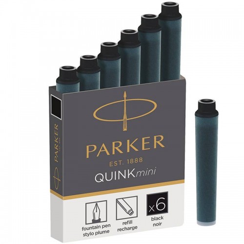 Черные мини картриджи Parker (Паркер) Quink Mini Cartridges Black 6 шт в Самаре
