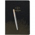 Набор Parker Jotter Stainless Steel GT из перьевой ручки и ежедневника недатированного черного цвета в Самаре