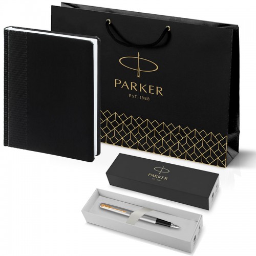 Набор Parker Jotter Stainless Steel GT из перьевой ручки и ежедневника черного цвета в Самаре