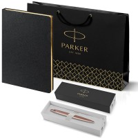 Набор Parker Jotter XL SE20 Monochrome Rose Gold из шариковой ручки и ежедневника черного цвета