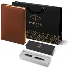 Набор Parker Jotter XL SE20 Monochrome Black из шариковой ручки и ежедневника коричневого цвета