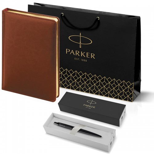 Набор Parker Jotter XL SE20 Monochrome Black из шариковой ручки и ежедневника коричневого цвета в Самаре