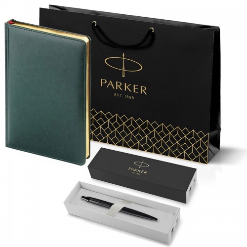 Набор Parker Jotter XL SE20 Monochrome Black из шариковой ручки и ежедневника зеленого цвета в Самаре