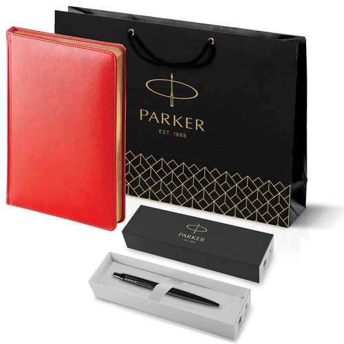 Набор Parker Jotter XL SE20 Monochrome Black из шариковой ручки и ежедневника красного цвета в Самаре