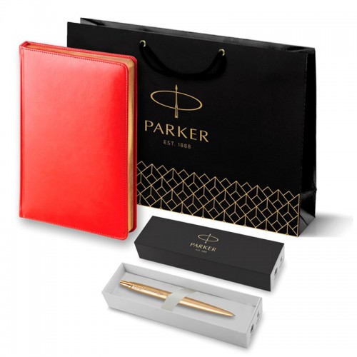 Набор Parker Jotter XL SE20 Monochrome Gold из шариковой ручки и ежедневника красного цвета в Самаре