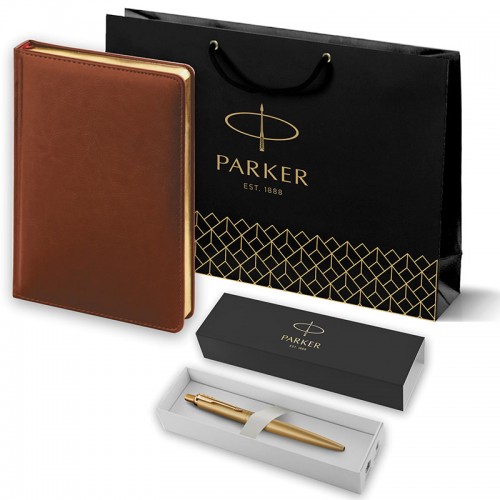 Набор Parker Jotter XL SE20 Monochrome Gold из шариковой ручки и ежедневника коричневого цвета в Самаре
