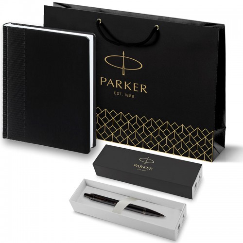 Набор Parker IM Achromatic Matte Black BT из шариковой ручки и ежедневника черного цвета в Самаре
