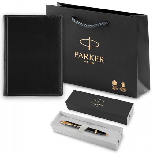 Набор Parker IM Metal Black GT из шариковой ручки и ежедневника недатированного черного цвета в Самаре