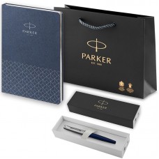 Набор Parker Jotter Royal Blue CT из перьевой ручки и ежедневника недатированного синего цвета