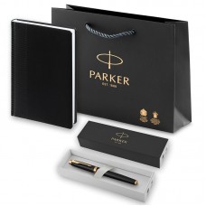 Набор Parker IM Premium Black GT из ручки-роллера и ежедневника недатированного