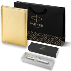 Набор Parker IM Premium Pearl GT из ручки-роллера и ежедневника недатированного